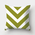 Axyaa Army Green Geometry Print Cushion Cover - Sofa Decor Pillowcase