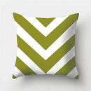 Axyaa Army Green Geometry Print Cushion Cover - Sofa Decor Pillowcase