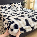 Axyaa Thickened Rabbit Plush Mattress Cover | Single Piece Winter Warm Sheet Protector