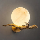 Axyaa Copper Marble Wall Lamp: Wabi-Sabi Style Zen Lighting for Bedroom, Balcony, or Staircase