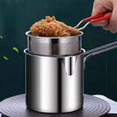 Axyaa Stainless Steel Fryer Pot with Basket for Gas Stove and Induction Cooker