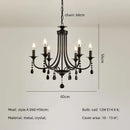Axyaa Black Metal Crystal Chandelier Living Room LED Lamparas Home Lighting