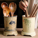 Axya Retro Ceramic Chopstick Holder Rack for Kitchen Cutlery Storage
