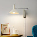 Axyaa Industrial Metal Wall Lamps with Extendable Arms in White, Black, or Red.