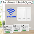 Axyaa Wireless RF 433Mhz Wall Switch 1/2/3 Gang LED Panel Remote Control 10A 100-240V