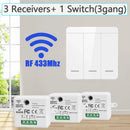 Axyaa Wireless RF 433Mhz Wall Switch 1/2/3 Gang LED Panel Remote Control 10A 100-240V