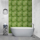 Axyaa 3D Tile Sticker Self-adhesive Wall Panel for Kitchen Bathroom - Green Tile Backsplash
