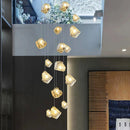 Axyaa Nordic Glass Chandelier – Interior Lighting for Stairs, Living Room, Dining Room