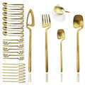 Axyaa 8-Piece Black Stainless Steel Dinnerware Set Kitchen Flatware Cutlery Party Bar Set.