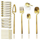 Axyaa 8-Piece Black Stainless Steel Dinnerware Set Kitchen Flatware Cutlery Party Bar Set.
