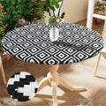 Axyaa Outdoor Round Fitted Tablecloth Waterproof for Picnic Dining Camping