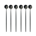 Axyaa Stainless Steel Long Spoon Set for Dessert Coffee Tea Stirring
