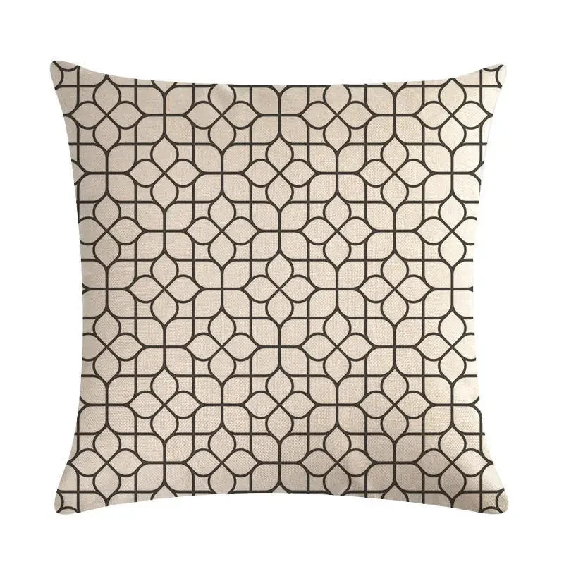 Axyaa Geometric Linen Pillowcase for Stylish Home Decor