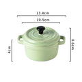 Axyaa Ceramic Breakfast Bowl Ramekins with Lids - Oven Safe Mini Casserole Souffle