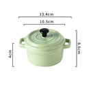 Axyaa Ceramic Breakfast Bowl Ramekins with Lids - Oven Safe Mini Casserole Souffle