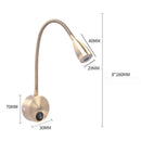 Axyaa LED Wall Lamp: Modern Bedroom Spotlight for Flexible Reading, Eye-Caring Work Light