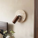 Axyaa Rotatable LED Wood Wall Sconce, Retro Stone Design, Stone Background, Indoor Room Decor