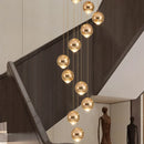 Axyaa Stair Chandelier: Modern LED Indoor Ceiling Pendant Light for Living Room