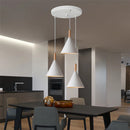 Axyaa 3-Head White Pendant Lights Wood Aluminum Chandelier