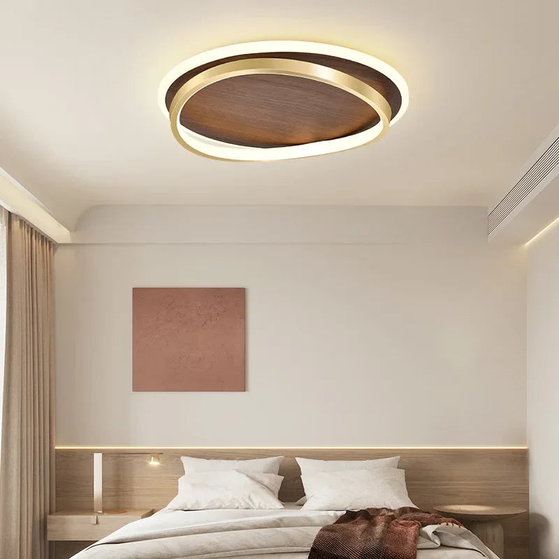 Axya Walnut LED Ceiling Light Chandelier for Home Indoor Lighting