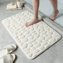 Axyaa White Memory Foam Non-Slip Bath Mat - Soft & Absorbent Rug