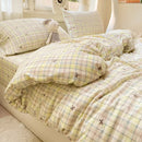 Axyaa Cloud Super Soft Kapok Mattress in Cream Wind Wrinkled Double-Layer Yarn - 4-Piece Set