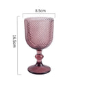 Axyaa Spiral Floral Embossed Goblet Set - 300ml Vintage Wine Glasses Cozy Collection