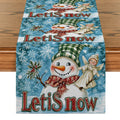 Axyaa Snowman Girl Angel Table Runner - Festive Dining Decor for Christmas
