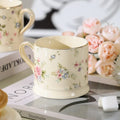 Axyaa Elegant Floral Mug: European Light Luxury, Retro Ceramic Coffee Cup