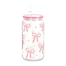 Axyaa Bow Flower Plastic Water Bottle with Wooden Lid and Straw