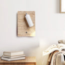 Axyaa Yellow Travertine White Iron Up Down Rotate LED Wall Light