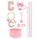 Axyaa 10-Piece Tumbler Accessories Set: Straw, Cover, Cap, Boot, Spill Proof Stopper, Letter Keychain, Charm, Sticker