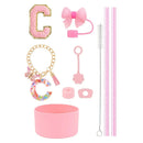 Axyaa 10pcs Tumbler Accessories Set: Straw, Cover, Cap, Boot, Stopper, Keychain, Charm