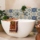 Axyaa Moroccan Tile Stickers: Peel and Stick Waterproof Wall Decal