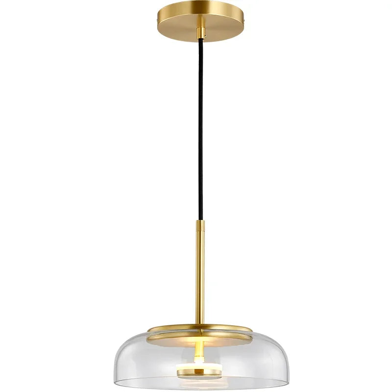 Axyaa Glass LED Pendant Light Fixture for Dining Room & Kitchen