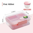 Axyaa Portable 4-Compartment Salad Lunch Box for Adult/Kid/Toddler