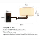 Axyaa Rocker Arm Folding Wall Lamp, Fabric Switch Light for Bedroom, Office, Study