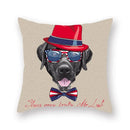Axyaa Cute Dog Pillowcase | Cartoon Animal Square Cushion for Girls Room