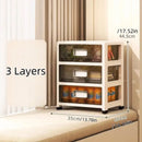 Axyaa 3-6 Tier Storage Cabinet in Transparent Cream: Space-Saving & Large Capacity Organizer