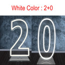 Axyaa LED Neon Number Sign - 30in, RGB Flashing, Sweet 16 18 21 Night Light