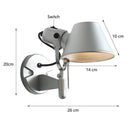 Axyaa 360° Rotating Shade Swivel Arm Wall Lamp Contemporary Design Adjustable Sconce