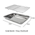 Axyaa Stainless Steel Bakeware Set Kitchen Utensils Storage Tray Cooling Rack