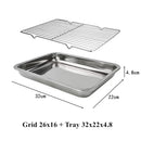 Axyaa Stainless Steel Bakeware Set Kitchen Utensils Storage Tray Cooling Rack