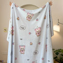 Axyaa Milk Fleece Printed Blanket - Double-Sided Multi-Functional Office Shawl