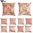 Axyaa Vintage Plant-flower Linen Cushion Cover 45*45cm