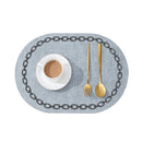 Axyaa Oval Blue Placemats Set for Dining and Kitchen Decor - Non-Slip Table Mats