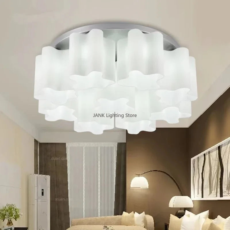 Axyaa Circular Glass LED Ceiling Light for Children's Bedroom and Hallways