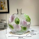 Axyaa Petal Pattern Glass Vase Creative Transparent Flower Pot Desk Decoration Aesthetic Floral Vase
