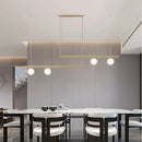 Axyaa Nordic White Glass Ball Chandelier for Kitchen Dining Room Table
