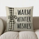 Axyaa Snowman Checkered & Snowflake Pillow Cover for Sofa, Bedroom, Car